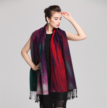 真絲油畫披肩 真絲油畫披肩